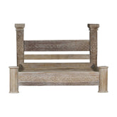 Indian Hand Carved Reclaimed Teak Wood Bed Frame King Size 140